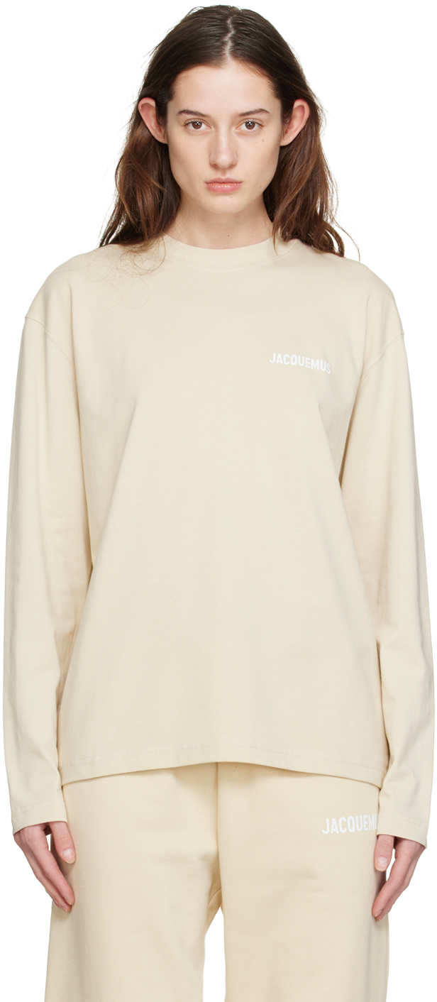 Jacquemus Beige Le Papier 'Le T-Shirt Manches Longues' Long Sleeve T-Shirt