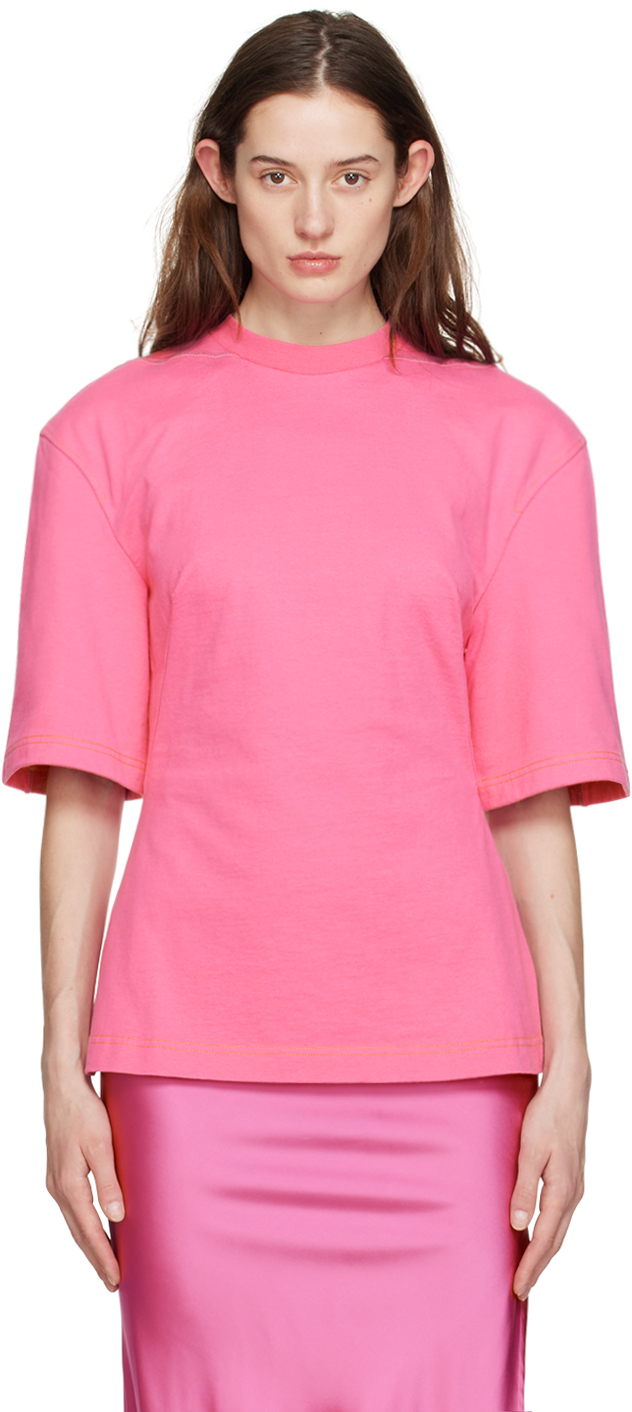 Shop Jacquemus Pink 'le T-shirt Camisa' T-shirt In 430 Pink