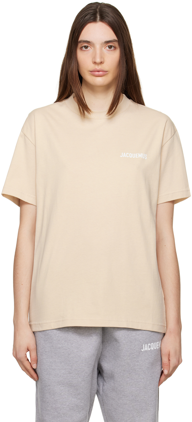 Jacquemus: Beige 'Le T-Shirt Jacquemus' T-Shirt | SSENSE Canada
