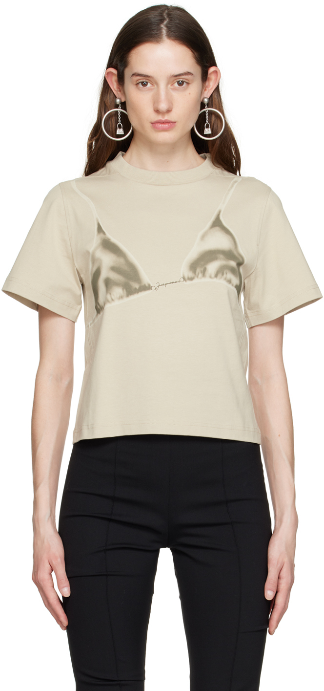 Jacquemus Beige Le T Shirt Bikini T Shirt SSENSE
