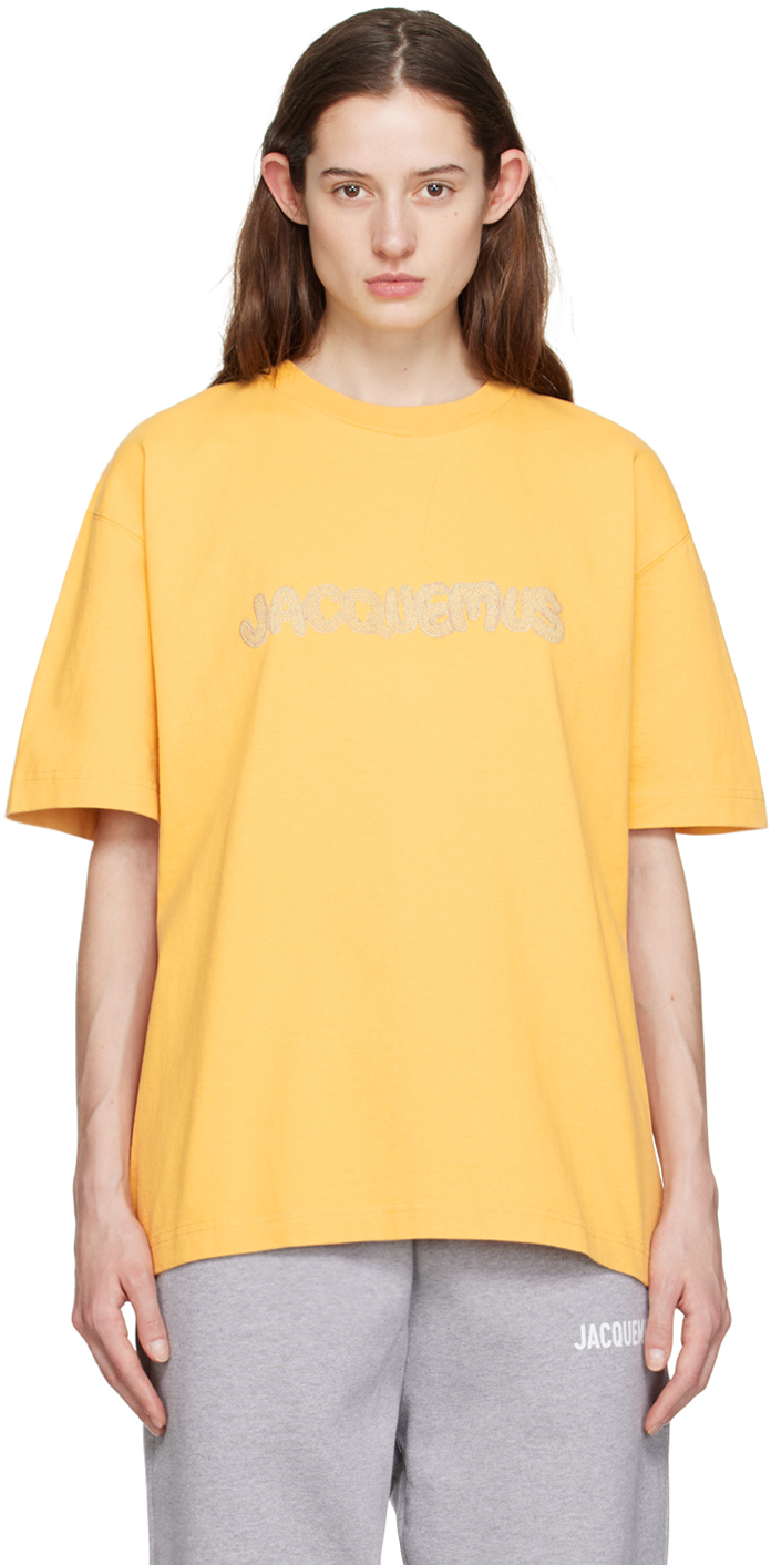 Jacquemus: Yellow Le Raphia 'Le T-Shirt Raphia' T-Shirt | SSENSE Canada