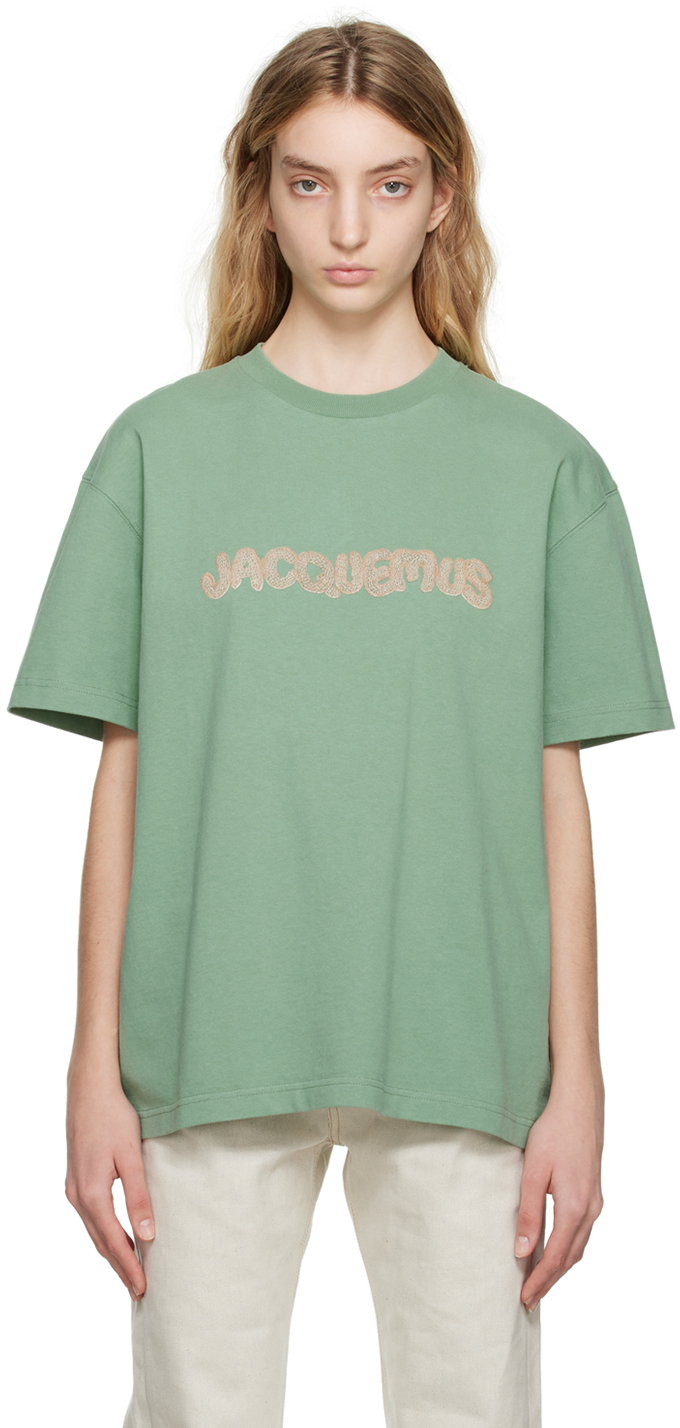 Jacquemus Green Le Raphia 'le T-shirt Raphia' T-shirt In 5au Print ...