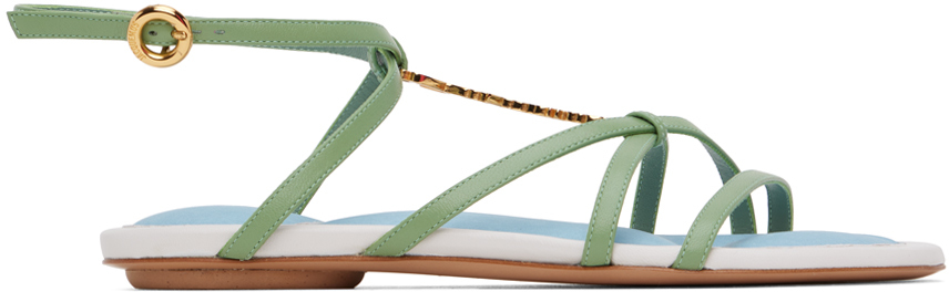 Green 'Les Sandales Pralu Plates' Sandals