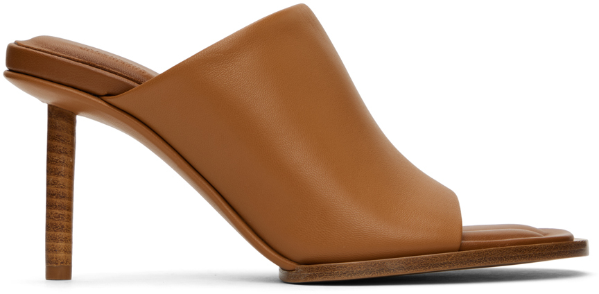 Tan 'Les mules rond carré' Heeled Sandals