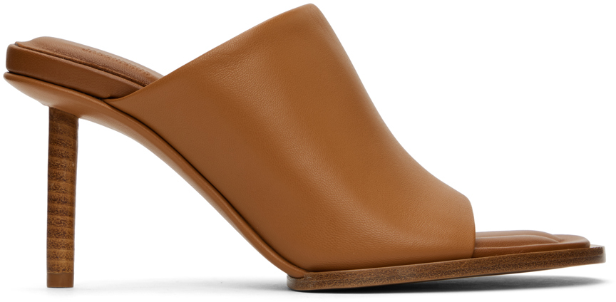 Jacquemus Tan 'les Mules Rond Carré' Heeled Sandals In 810 Light Brown