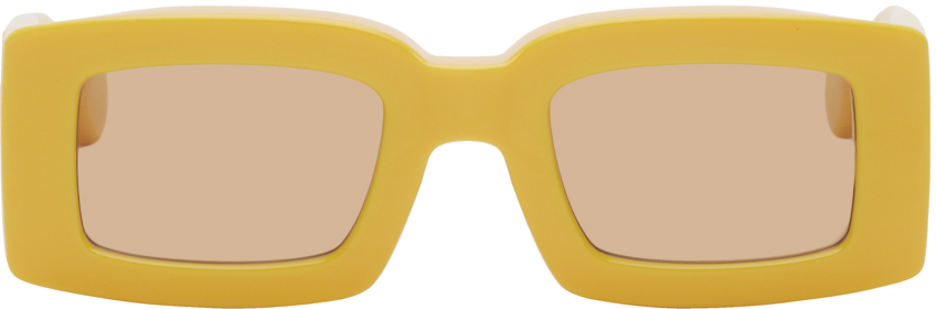 Jacquemus Yellow Le Raphia 'les Lunettes Tupi' Sunglasses In 20 Multi-yellow