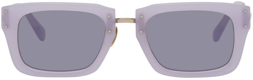Jacquemus Purple Le Raphia 'les Lunettes Soli' Sunglasses In 640 Lilac