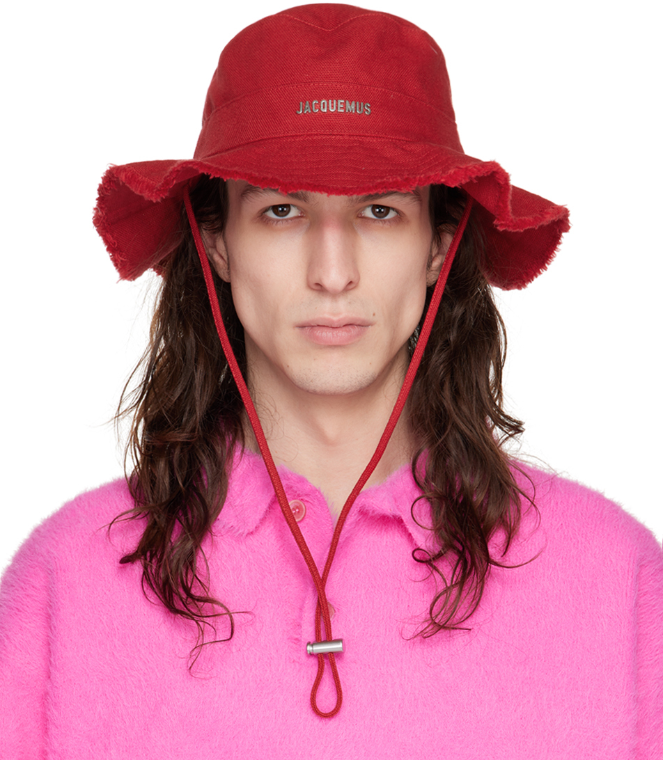Jacquemus: Red 'Le Bob Artichaut' Bucket Hat | SSENSE