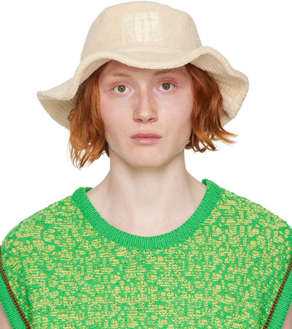 Beige Le Raphia 'Le Bob Bandho' Bucket Hat by JACQUEMUS on Sale