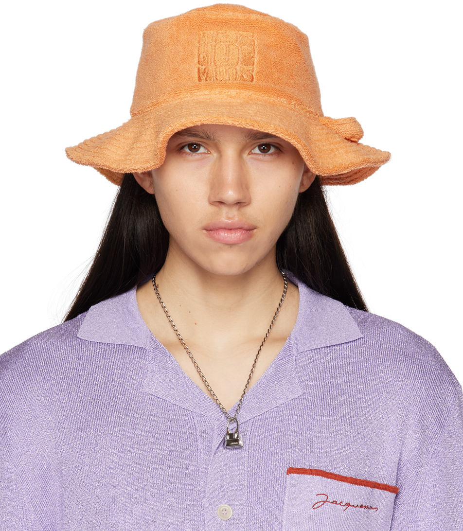 Jacquemus Banho Bucket Hat  - Light Orange - Cotton