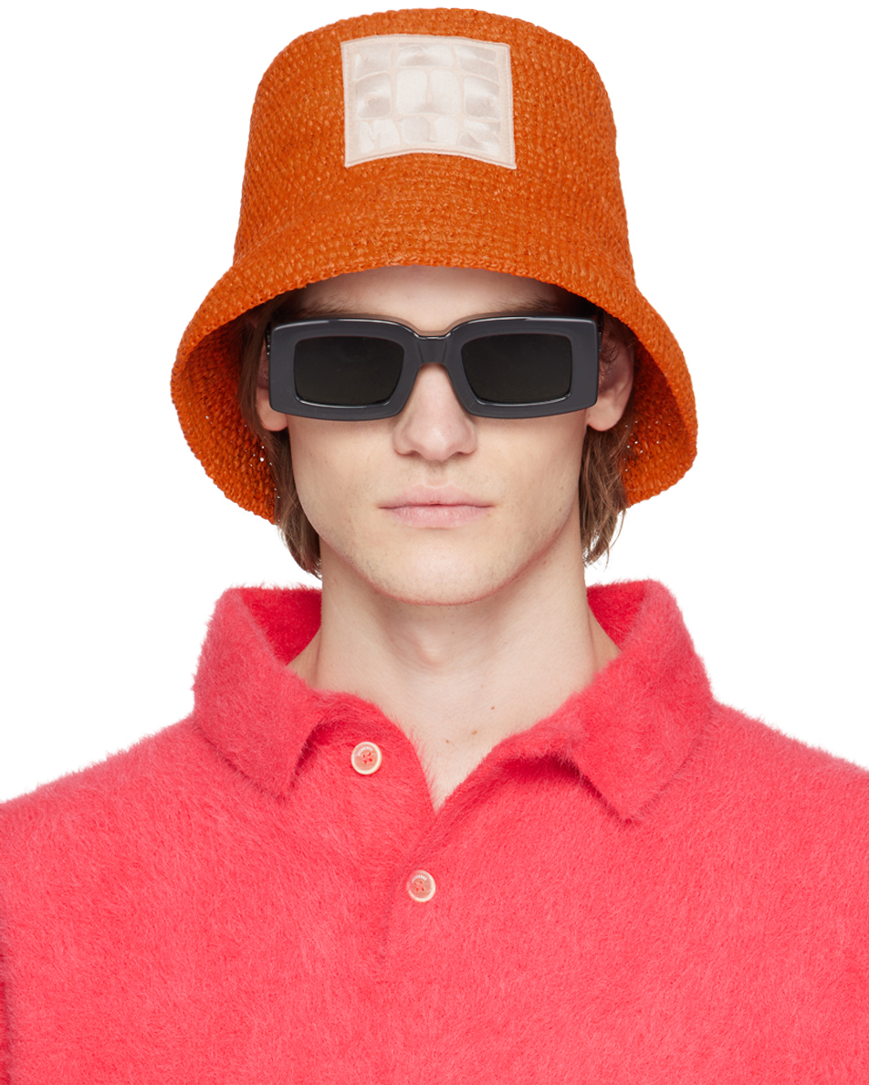Jacquemus Orange Le Raphia 'le Bob Ficiu' Bucket Hat | ModeSens
