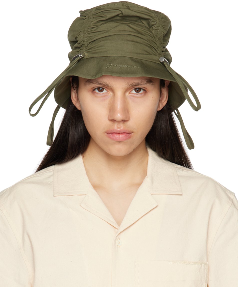 Jacquemus: Green Le Raphia 'Le Bob Lacos' Hat | SSENSE Canada