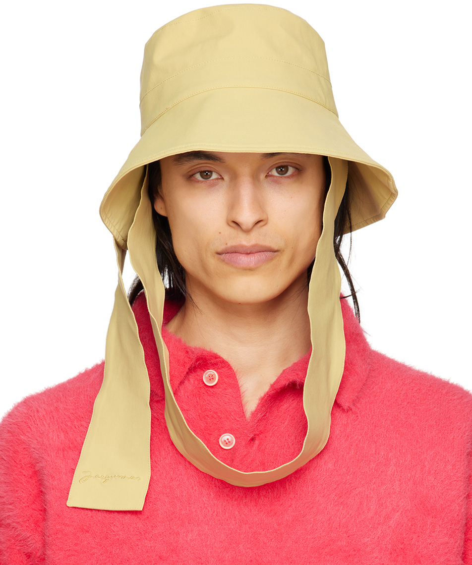 Jacquemus Khaki Le Raphia 'Le Bob Bando' Bucket Hat