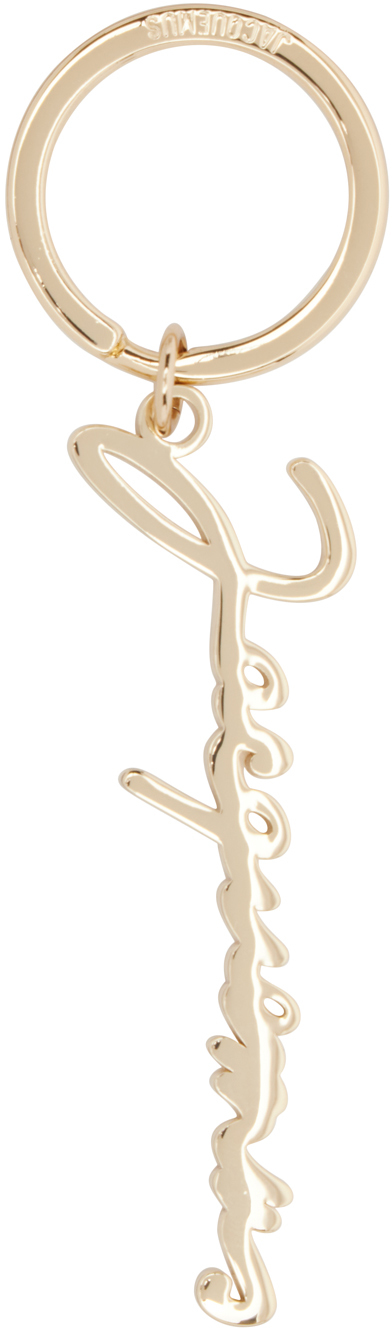 Jacquemus Logo Keyring In Gold