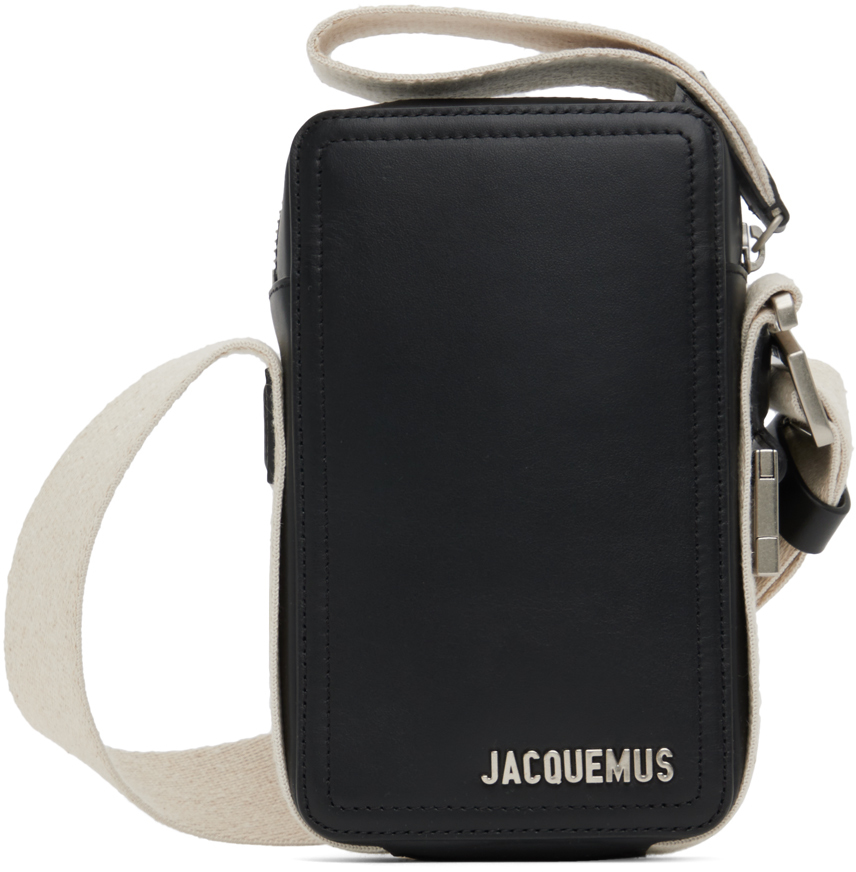 JACQUEMUS: Black Le Raphia 'Le Cuerda Vertical' Bag | SSENSE