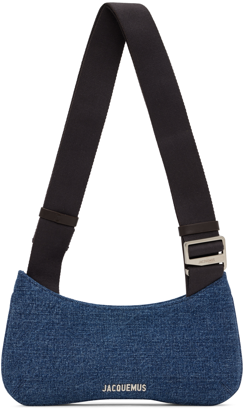 Jacquemus Indigo Le Raphia 'Le Bisou Gros Grain' Bag SSENSE