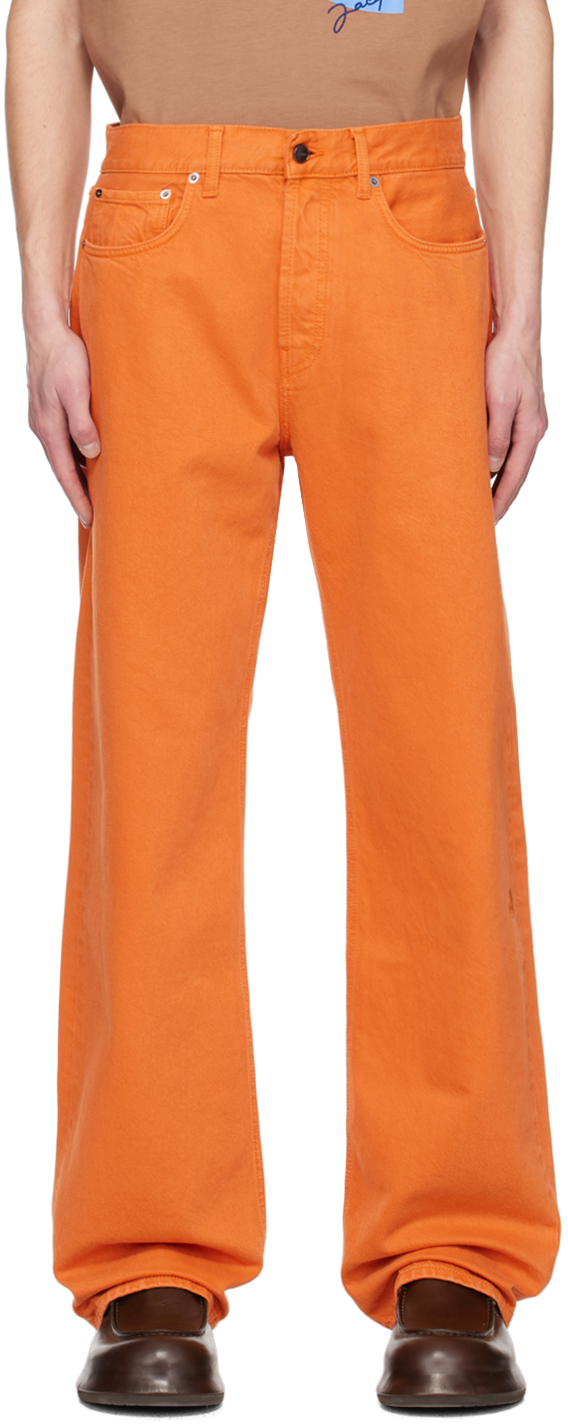 Jacquemus Orange Le Raphia 'le De Nîmes Suno' Jeans In 750 Orange