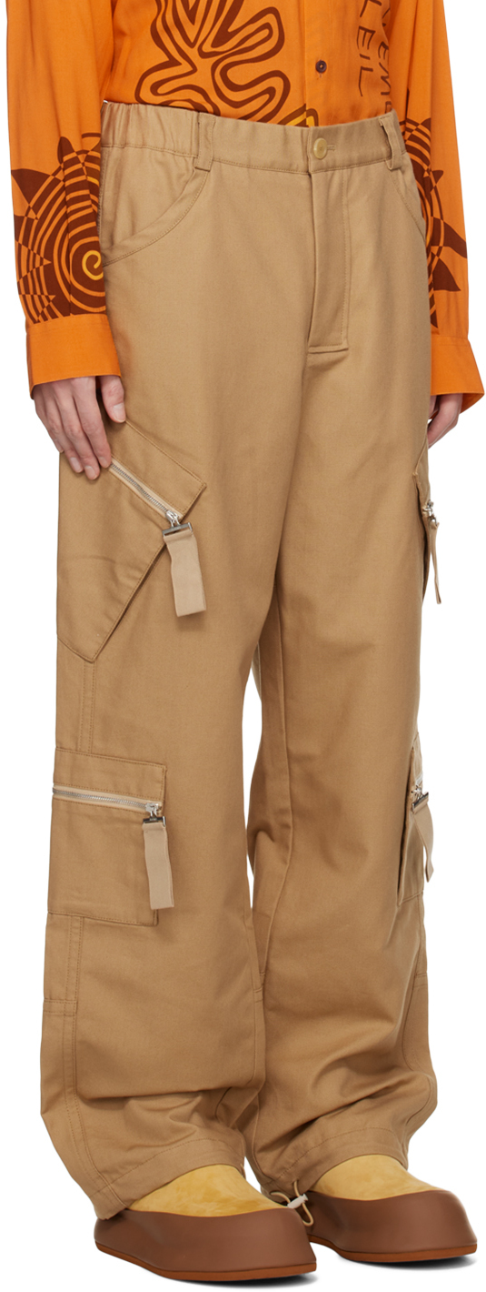 Le Cargo Croissant cotton cargo pants in brown - Jacquemus