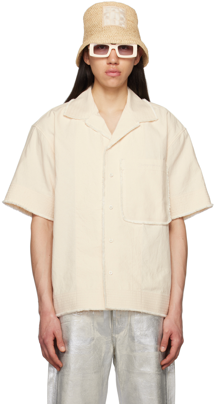 Jacquemus Off-white Le Raphia 'la Chemise Artichaut' Shirt