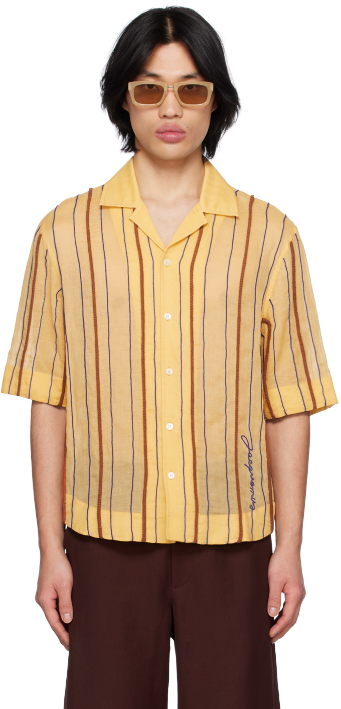 Jacquemus Yellow Le Raphia 'la Chemise Palha' Shirt