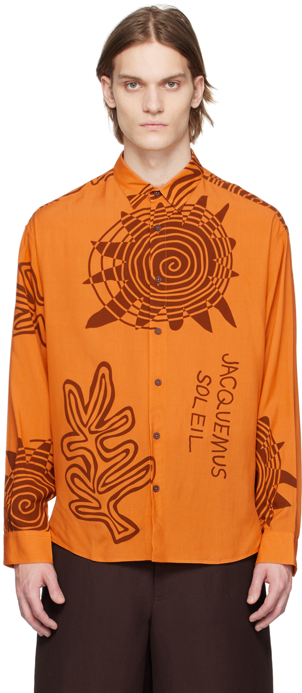 Jacquemus Orange Le Raphia 'La Chemise Simon' Shirt