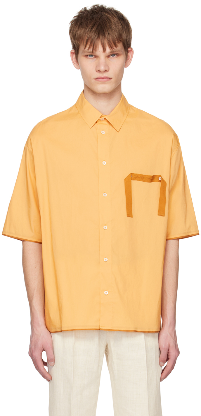 Jacquemus: Yellow Le Raphia 'La Chemise Cabri' Shirt | SSENSE