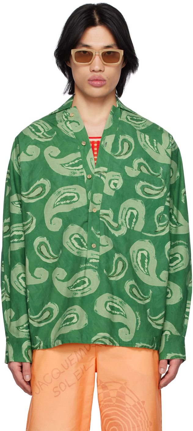 Jacquemus Le Haut Pingo Paisley-print Shirt In Green