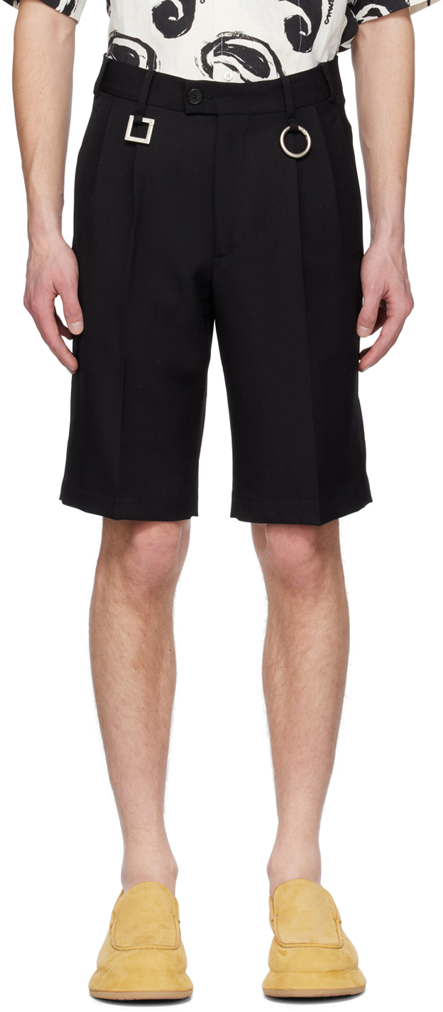 Jacquemus Le Rond Carre Wool Shorts In Black