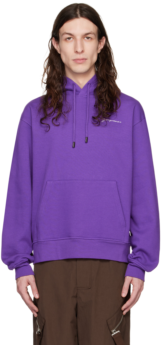 Jacquemus Purple 'Le Sweatshirt Brode' Hoodie