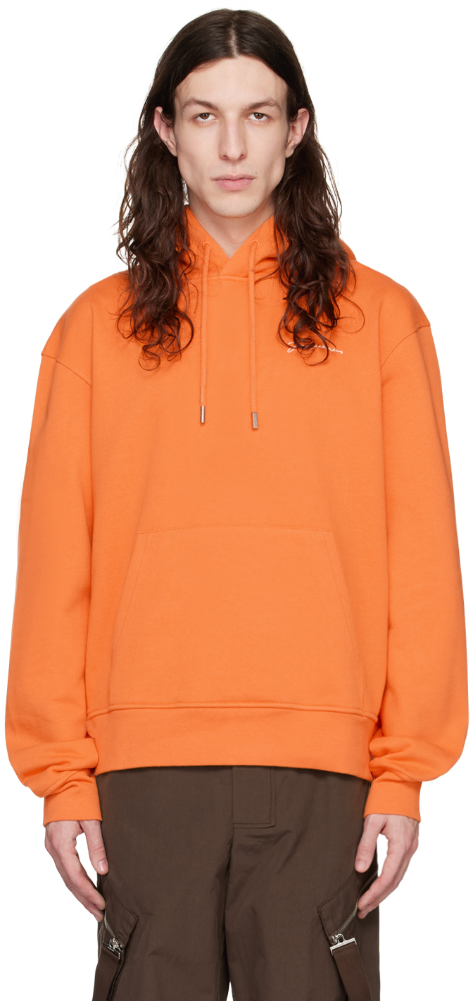 Jacquemus: Orange 'Le Sweatshirt Brodé' Hoodie | SSENSE Canada