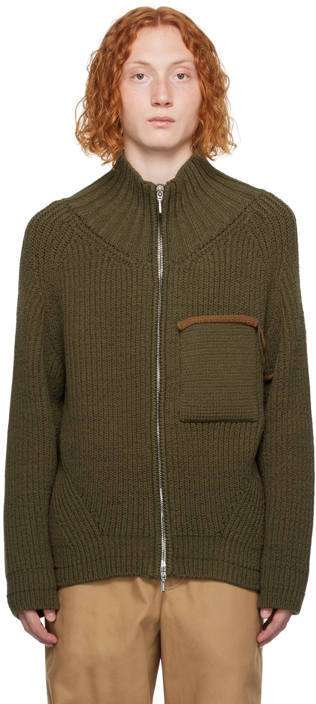 Jacquemus Green Le Raphia 'le Cardigan Arco' Sweater In 550 Green