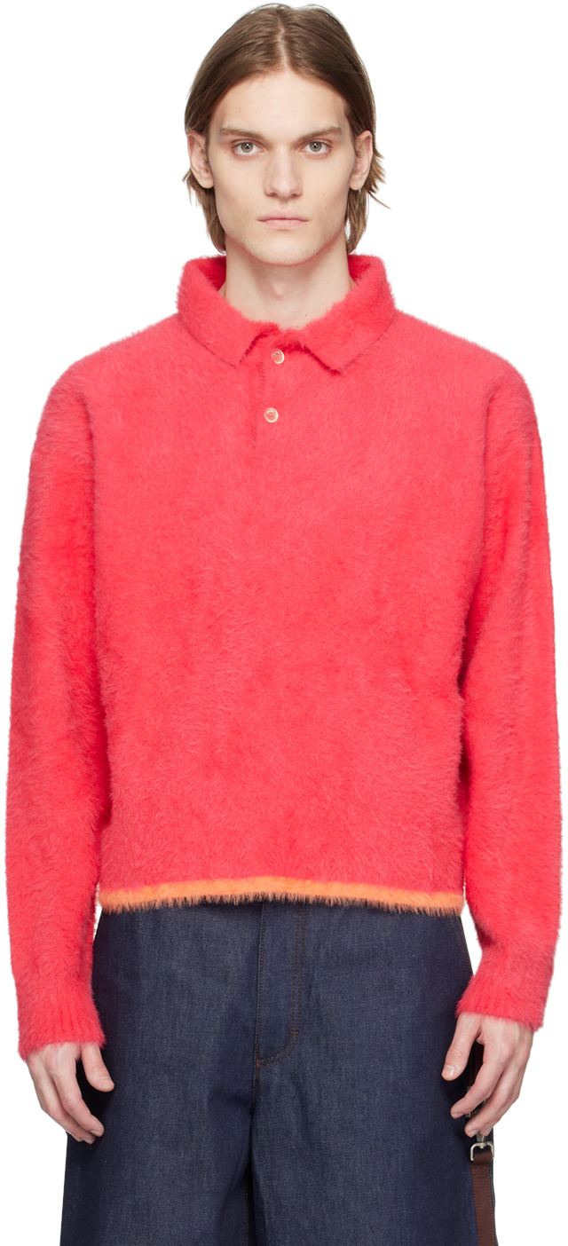 Jacquemus Neve Polo Shirt In Dark Pink