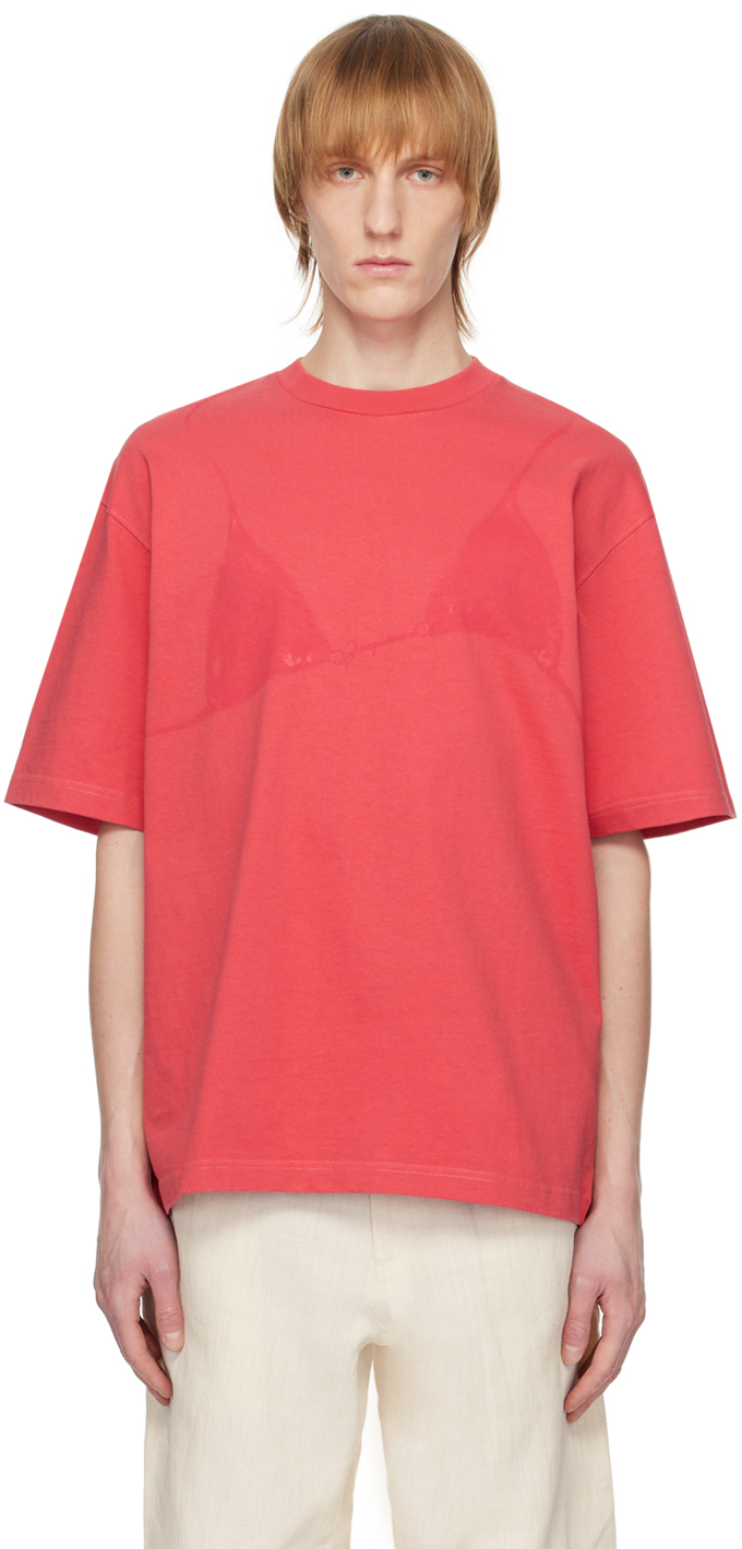 Jacquemus: Red 'Le T-Shirt Bikini' T-Shirt | SSENSE Canada