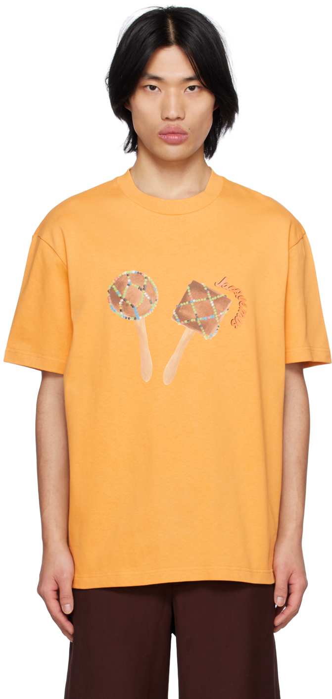 Jacquemus: Yellow Le Raphia 'Le T-Shirt Maraca' T-Shirt | SSENSE Canada
