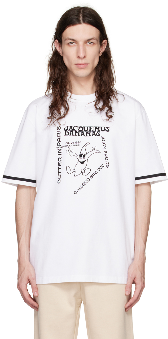 Jacquemus Banana In Paris Graphic-print T-shirt In White