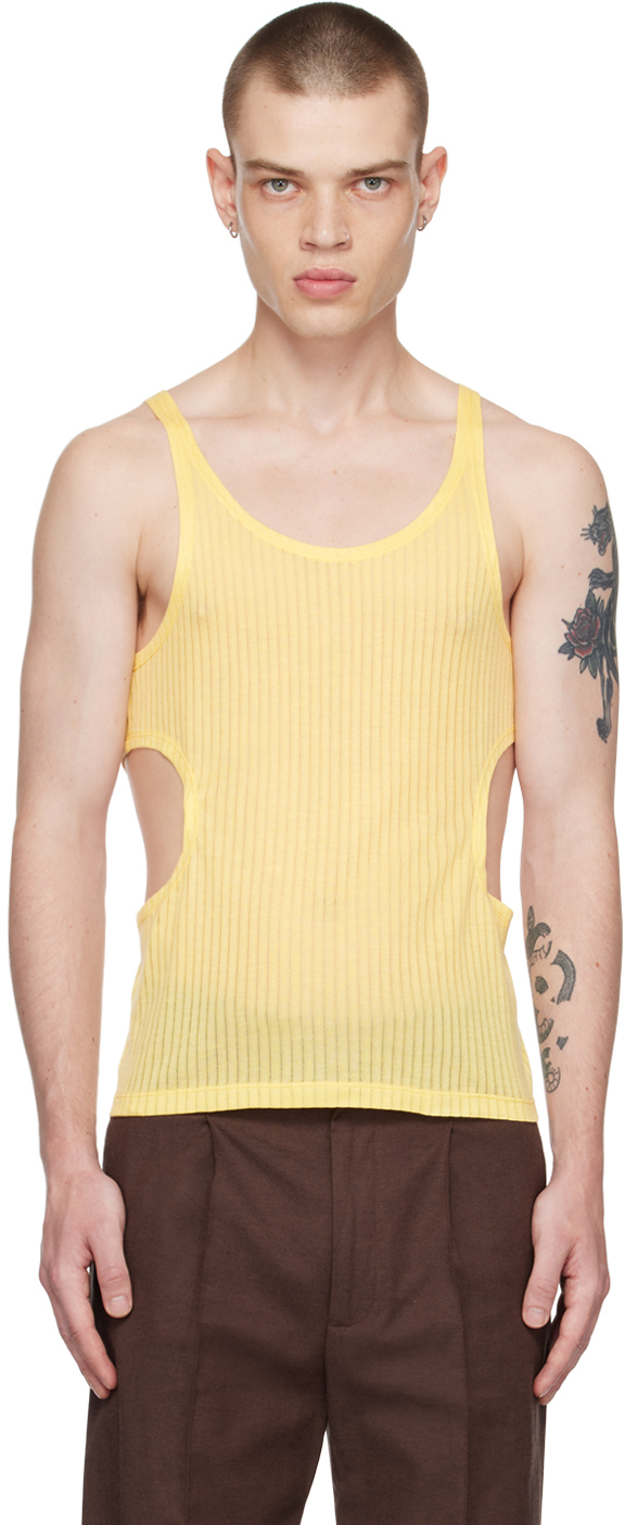 Yellow Cut Out Tank Top