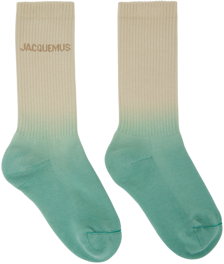 Jacquemus Beige & Blue Le Raphia 'Les Chaussettes Moisson' Socks