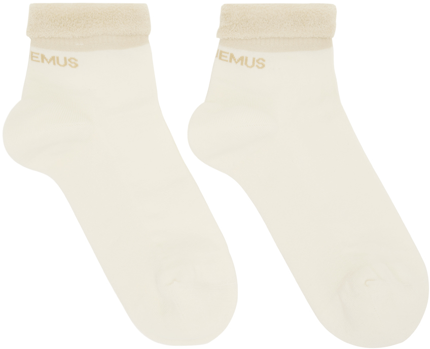 Jacquemus White & Beige Le Raphia 'Les Chaussettes Cuca' Socks