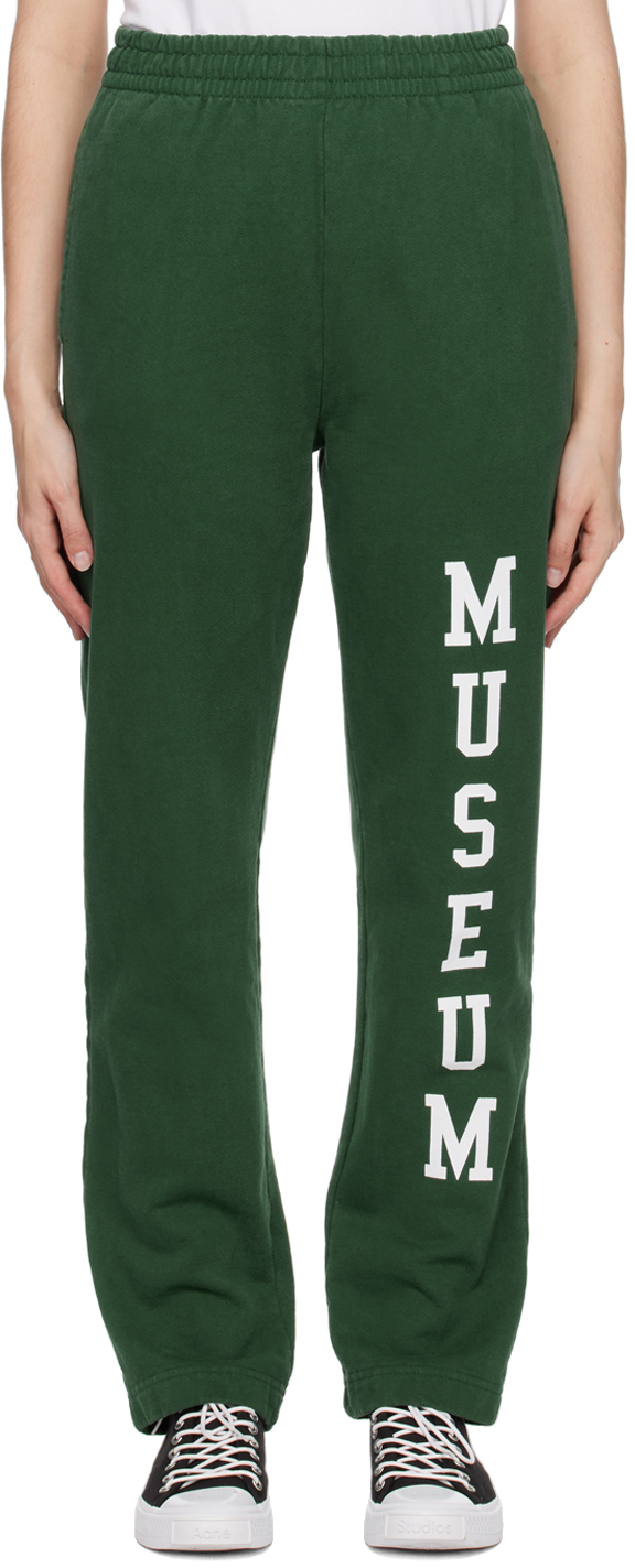 Museum Of Peace And Quiet Green Varsity Lounge Pants In Forest
