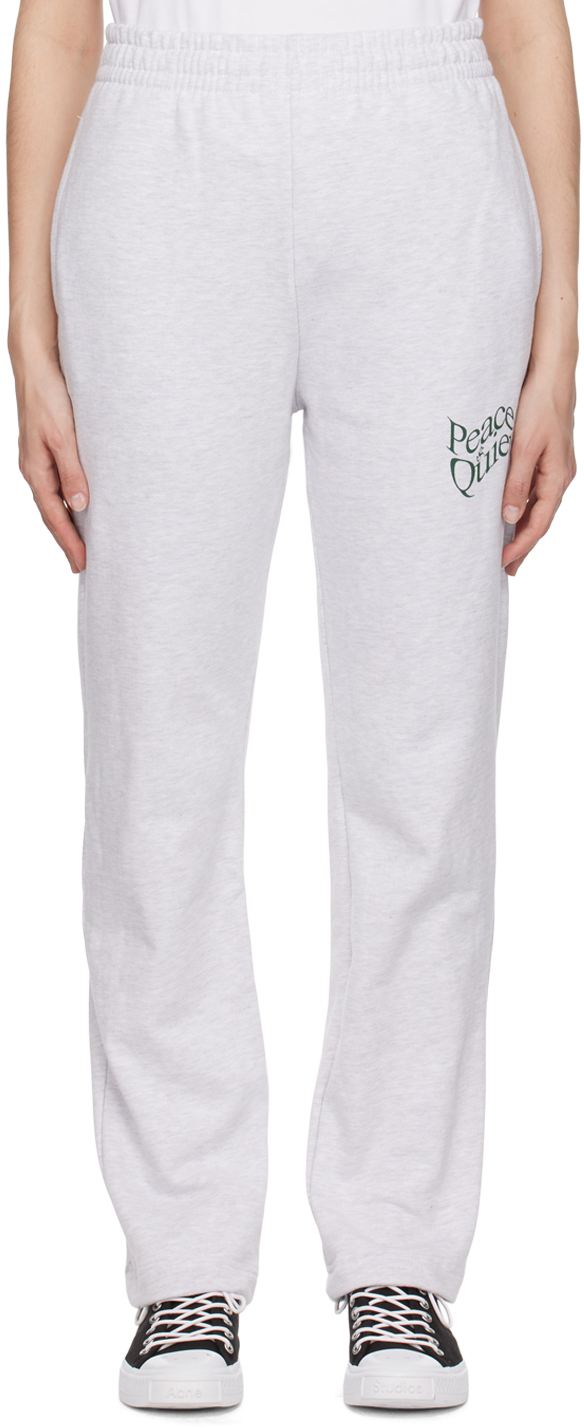 Museum Of Peace And Quiet Gray Warped Lounge Pants In Heather