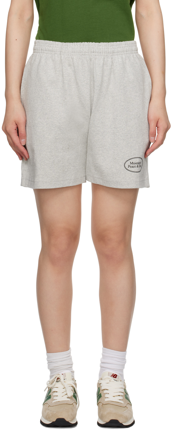 Museum Of Peace And Quiet Gray Printed Shorts In Heather