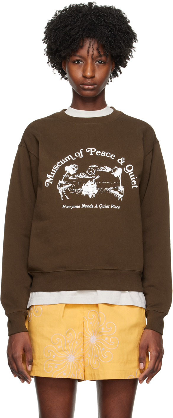 Museum Of Peace And Quiet Brown 'quiet Place' Sweatshirt