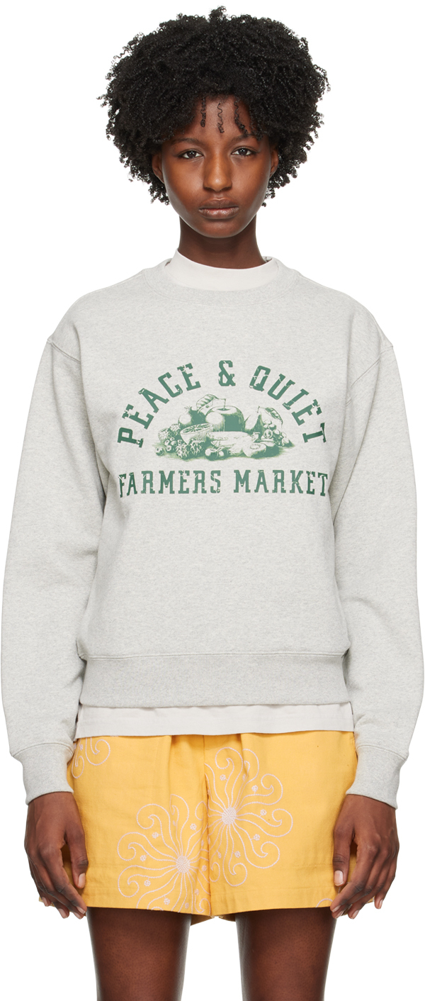 Museum Of Peace And Quiet Gray 'farmers Market' Sweatshirt In Heather