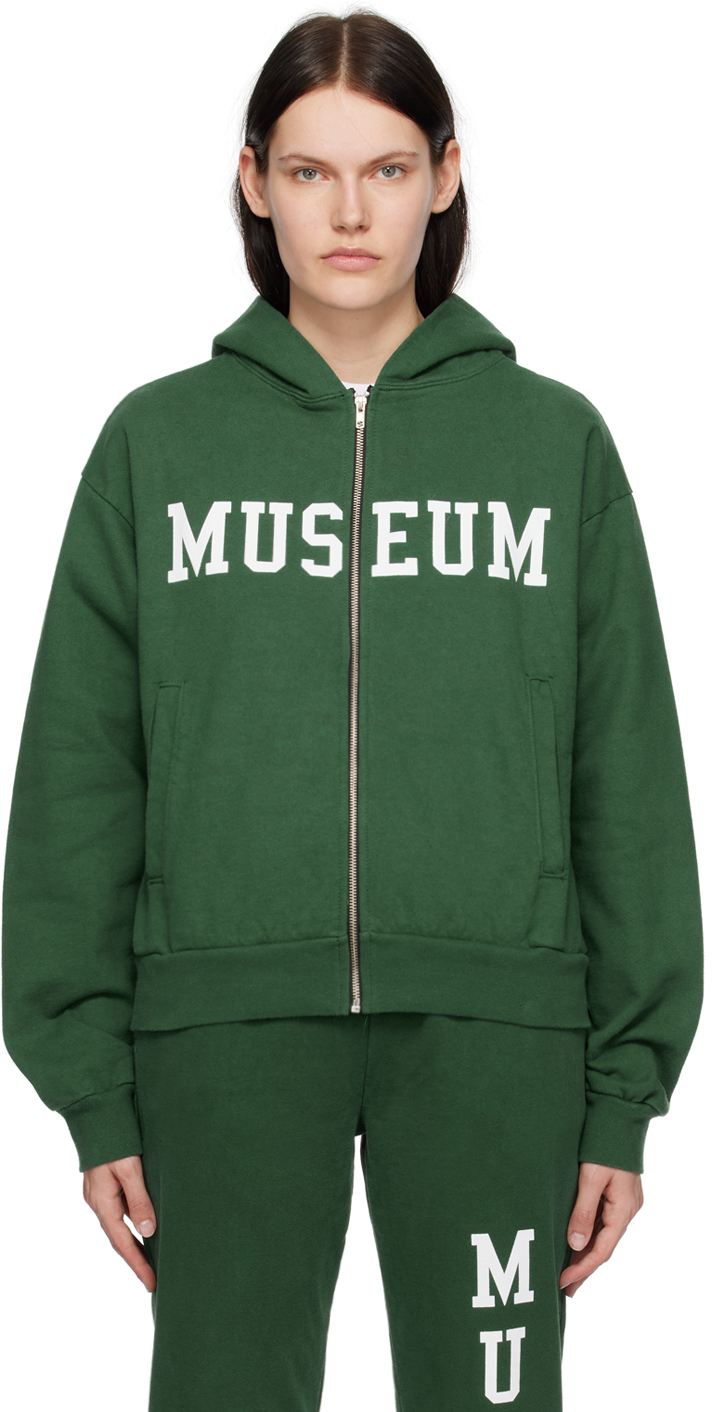 Museum Of Peace And Quiet Green Varsity Hoodie In Forest
