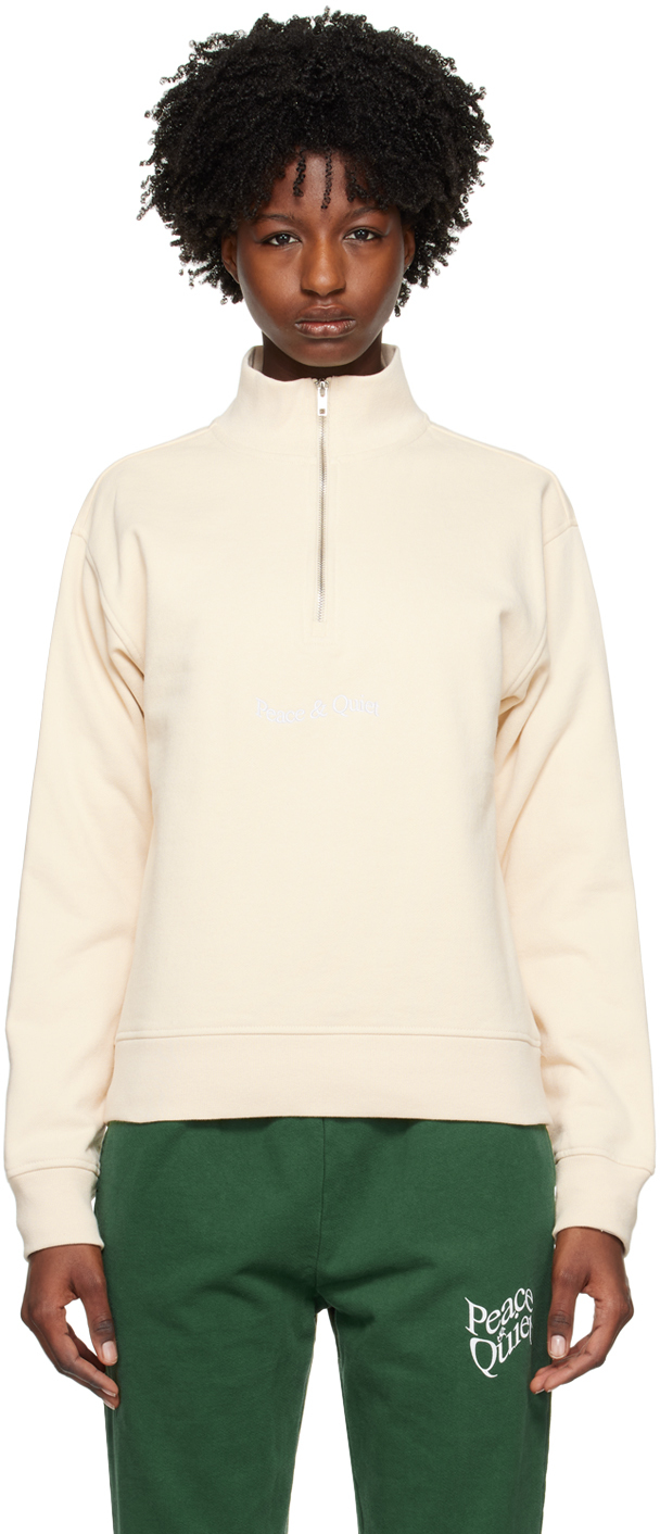 Beige Embroidered Sweater