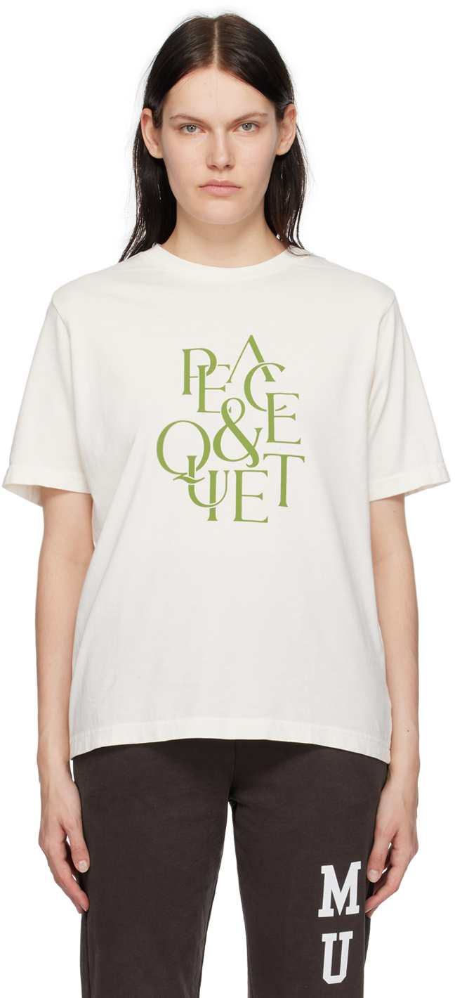 Museum Of Peace And Quiet Off-white Serif T-shirt In Bone