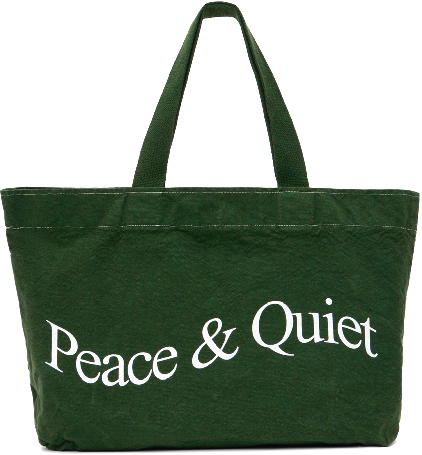 Museum Of Peace And Quiet Green 'peace & Quiet' Tote In Forest