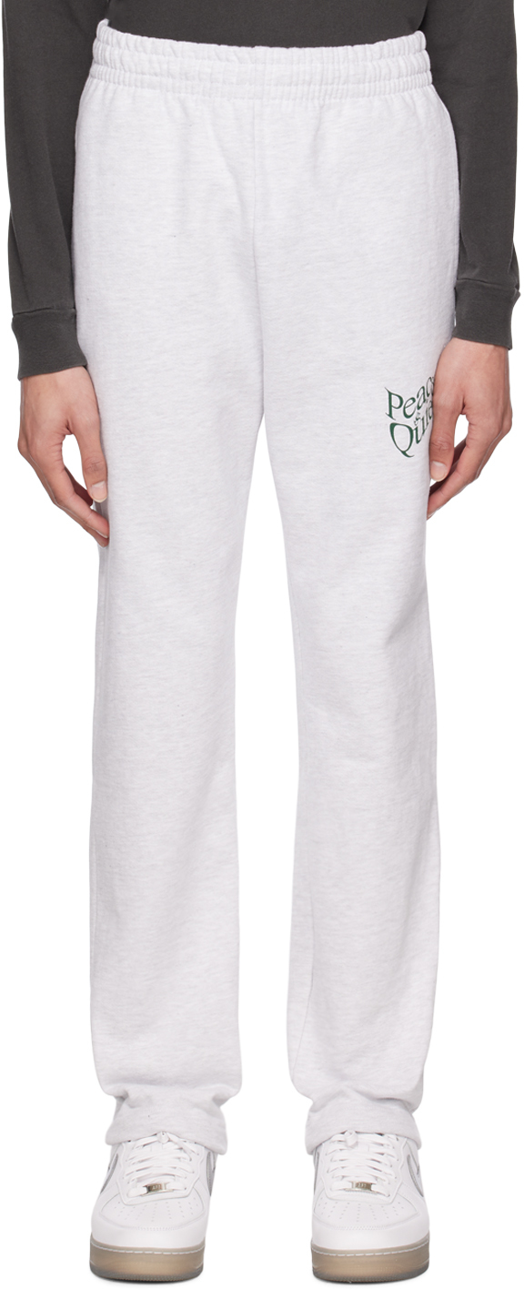 Museum Of Peace And Quiet Gray Warped Lounge Pants In Heather