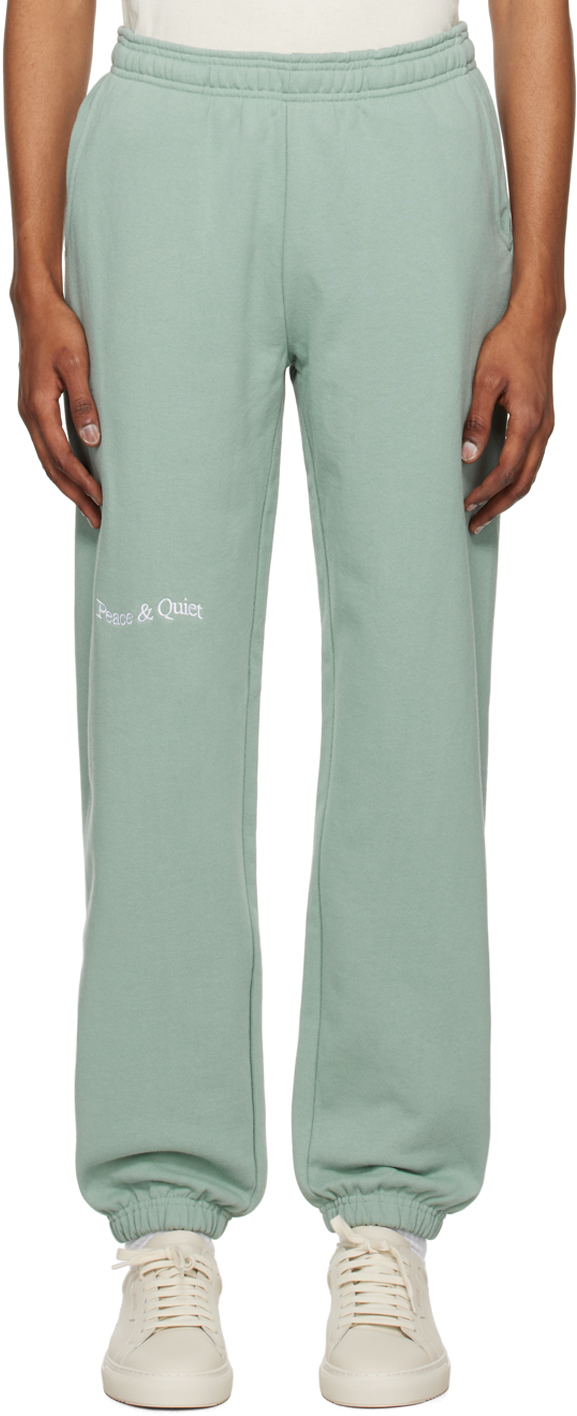 MUSEUM OF PEACE AND QUIET GREEN WORDMARK SWEATtrousers