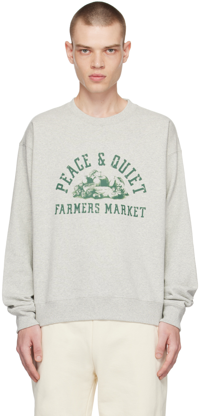 MUSEUM OF PEACE AND QUIET GRAY 'FARMERS MARKET' SWEATSHIRT